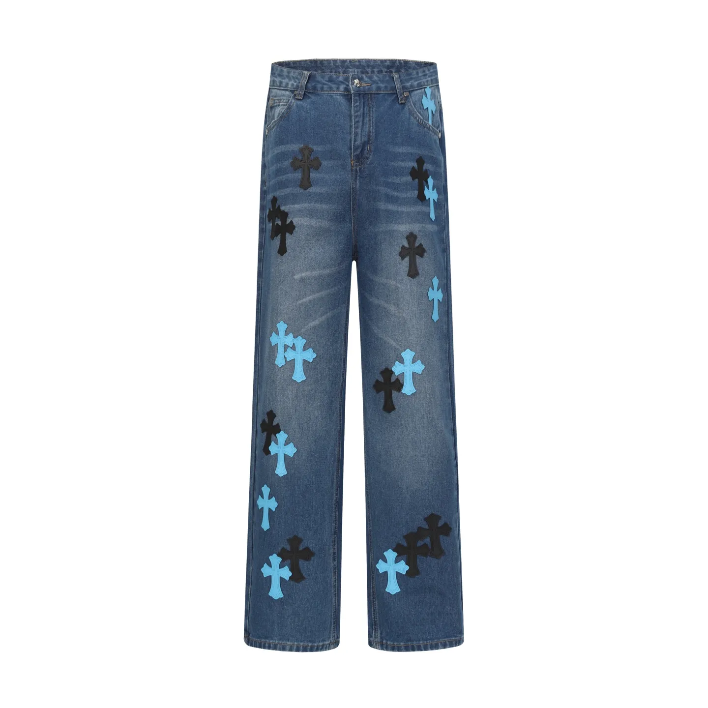 P270 Cross-border model, please do not place an order if you are pursuing quality - Chrome Hearts/Chrome Hearts Cross ✝️ Inlaid embroidered washed jeans, trousers and casual pants - High weight, high density and high quality. The wool is soft, delicate and skin-friendly. It feels soft and silky. It has excellent warmth and skin-friendly properties - Custom-woven and dyed, no color difference. No matter the fabric or workmanship details, it beats the ordinary version on the market - Hardware zipper accessories are all customized, full of details -Colour: washed blue -Size: 28 30 32 34 36